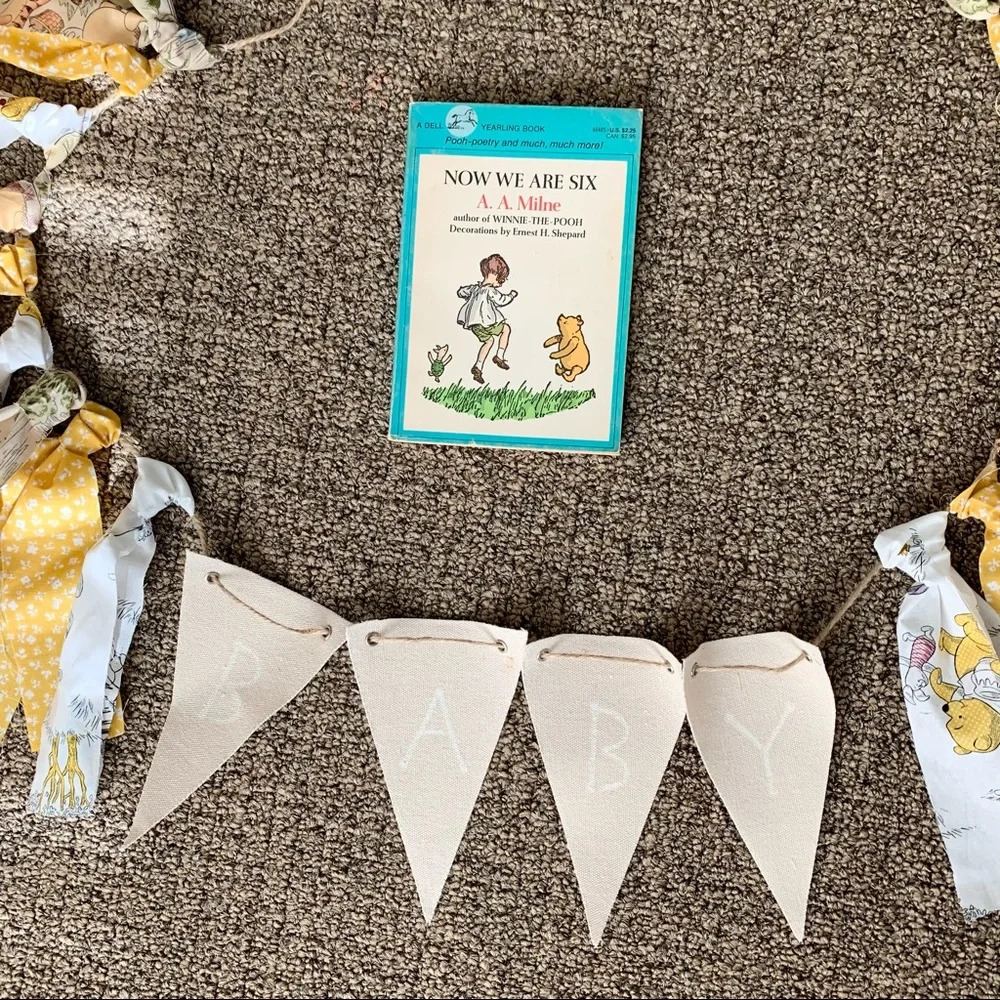 Winnie The Pooh Book and Hand Made “BABY” Bunting